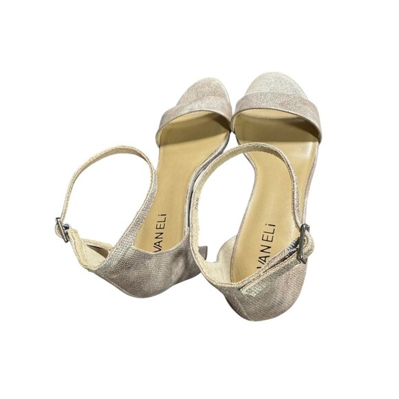 Vaneli Meryn Ankle Strap Block Heel Sandals 7.5 N Womens Shimmering Fabric‎ Open - Picture 10 of 13